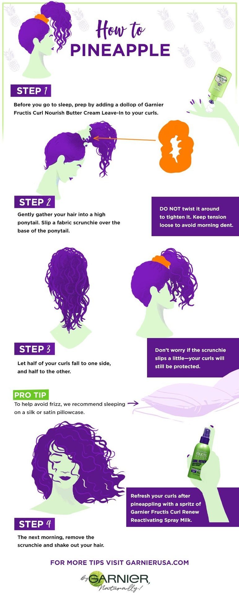 What is & How To Pineapple Hair - Curly Hair Tips - Garnier