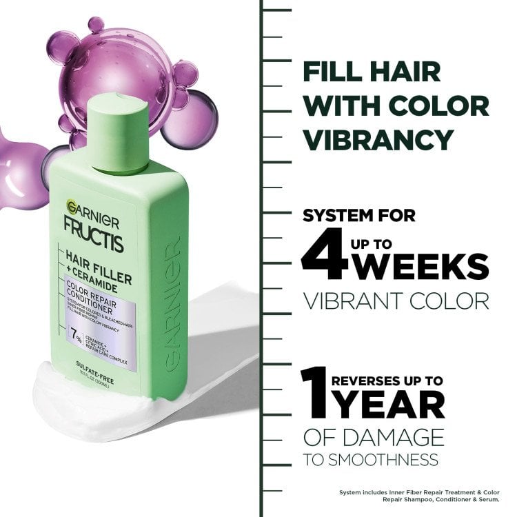 Hair Filler + Ceramide Color Repair Conditioner fills hair with color vibrancy
