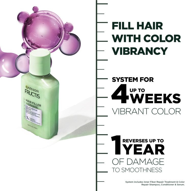 Hair Filler + Ceramide Color Repair Serum fills hair with color vibrancy