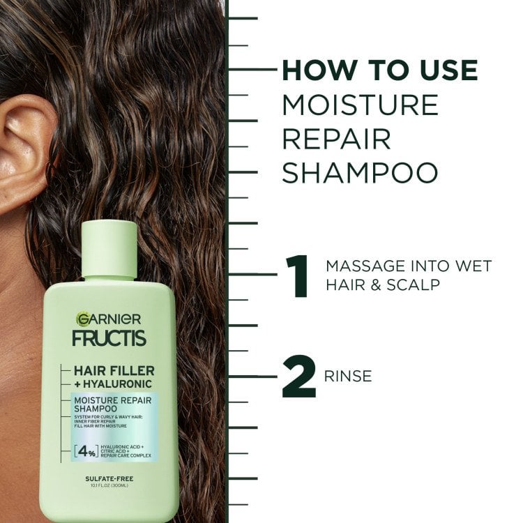 How to use moisture repair shampoo: massage and wet hair and scalp, then rinse