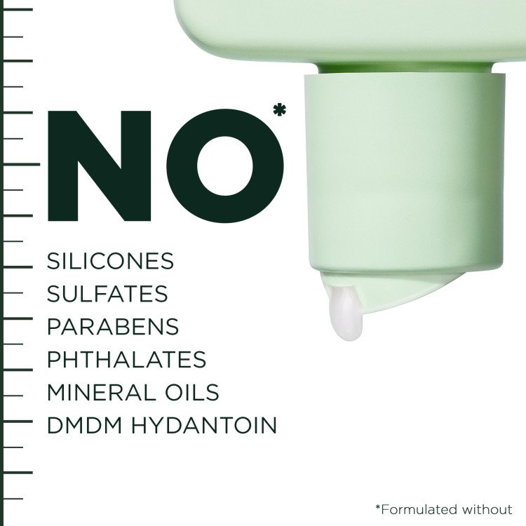 No silicones, sulfates, parabens, phthalates, mineral oils, and DMDM hydantoin