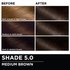 Before and after hair swatches demonstrating the color transformation using Garnier Olia