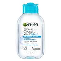 Front of pack of Garnier Micellar Cleansing Water All-in-1 Waterproof Makeup Remover 100mL