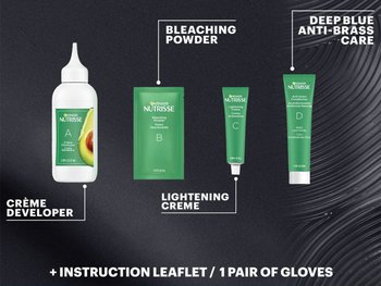 Gather supplies for Nutrisse DIY bleaching kit - Garnier