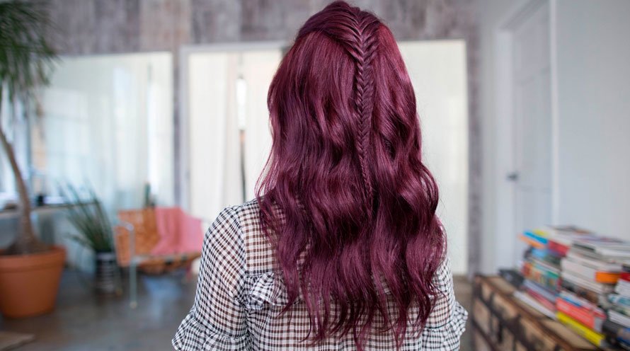 Garnier Hair Color Example Long Purple Hair with Braid Hair Style Ideas