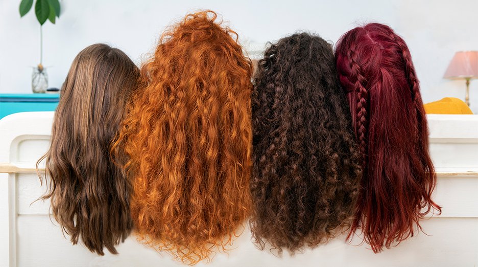Four women with different colored hair.