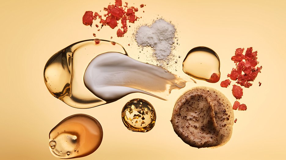 Close-up of various anti-frizz ingredients used in Garnier products - Garnier