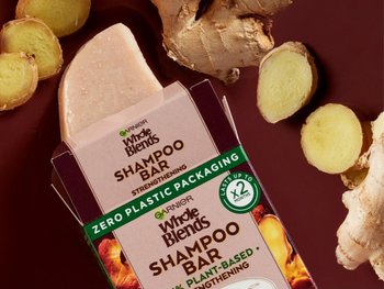 Close up of Whole Blends Shampoo Bar packaging.