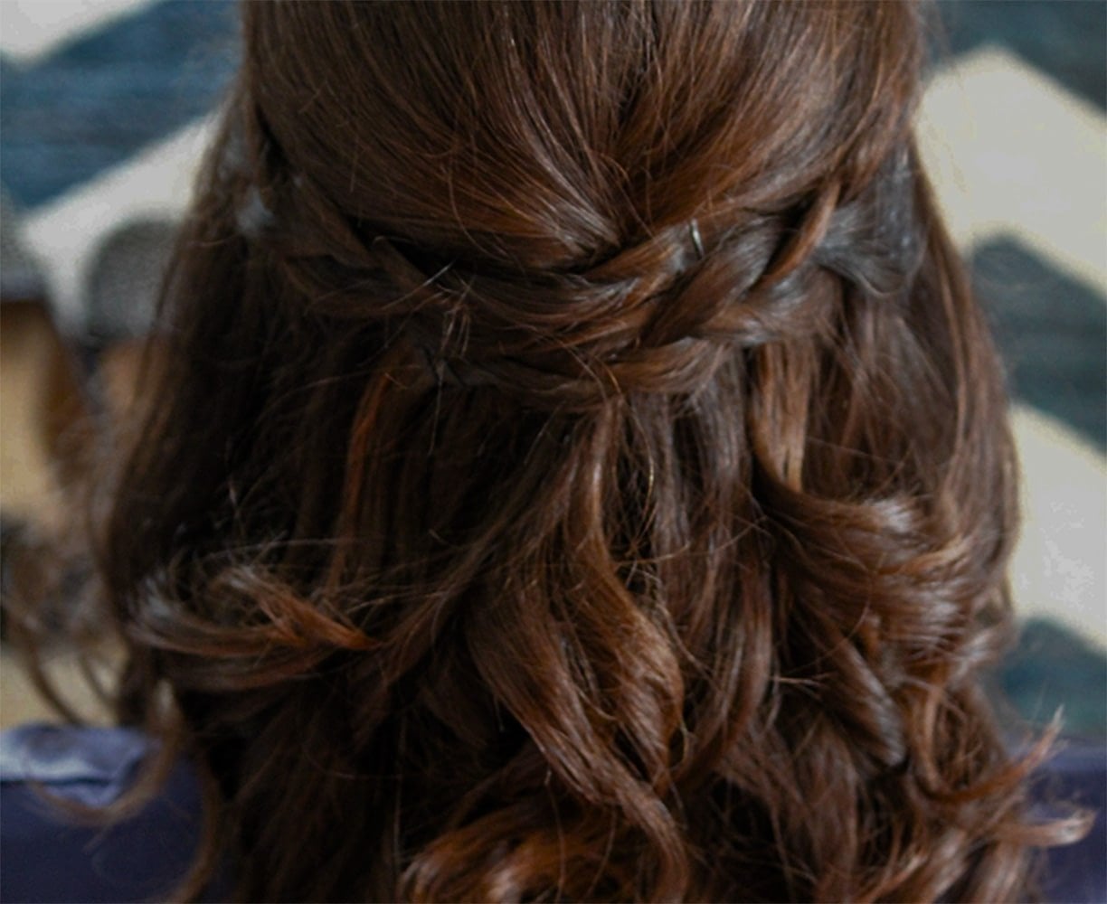 Half-Up Half-Down Fishtail Crown Braids 