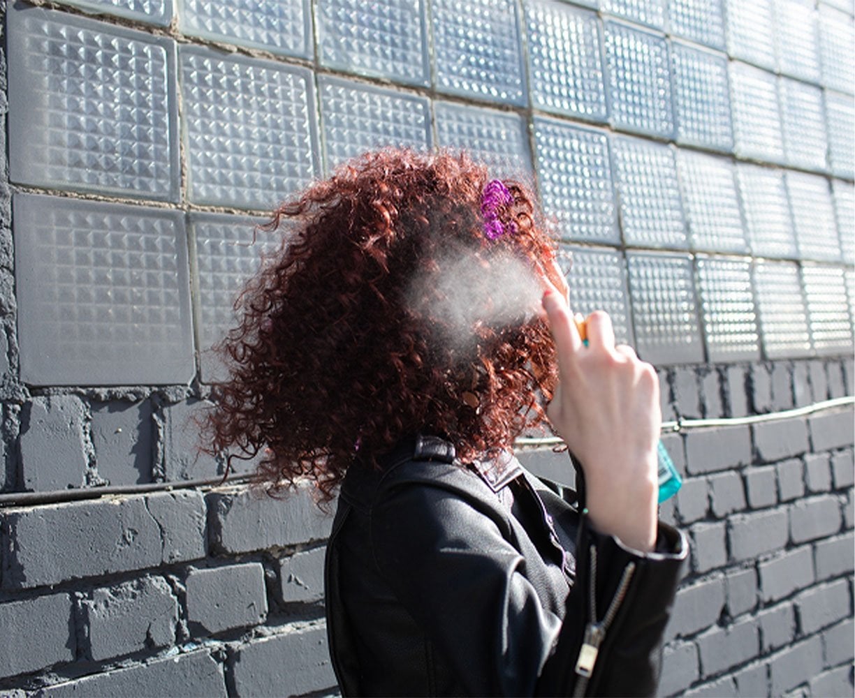 Part and Spray with Sleek & Shine Anti‑Humidity Hair Spray