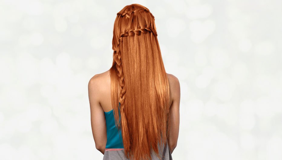 Garnier hairstyle sleek waterfall braid