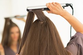 Garnier Fructis - maintain shiny, straight hair with daily care, styling tips - straight hair requires proper hair care for gorgeous, shiny, vibrant hair - hair care routine involves washing hair, gentle shampoo several times a week, applying hydrating conditioner, air drying, hair dryer, heat protectant - blow-drying tips for straight hair, add volume, body to look