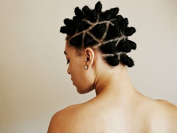 Rear view of mixed race woman