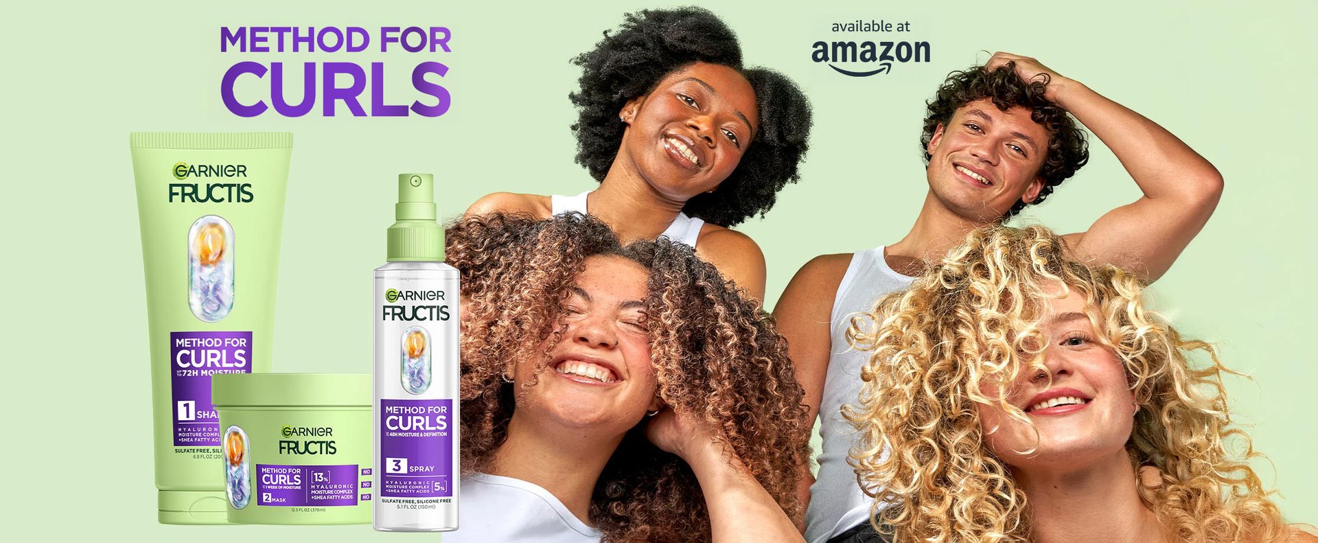 Rutina para el cuidado del cabello rizado Method for Curls - Garnier, image size:1920x791