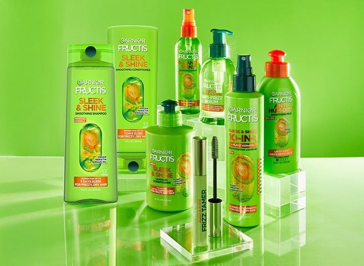 Achieve healthy, shiny hair with Garnier Fructis Sleek & Shine, a system designed to combat frizz and promote smoothness.