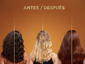 Before and after on 3 models with curly, straight, and wavy hair