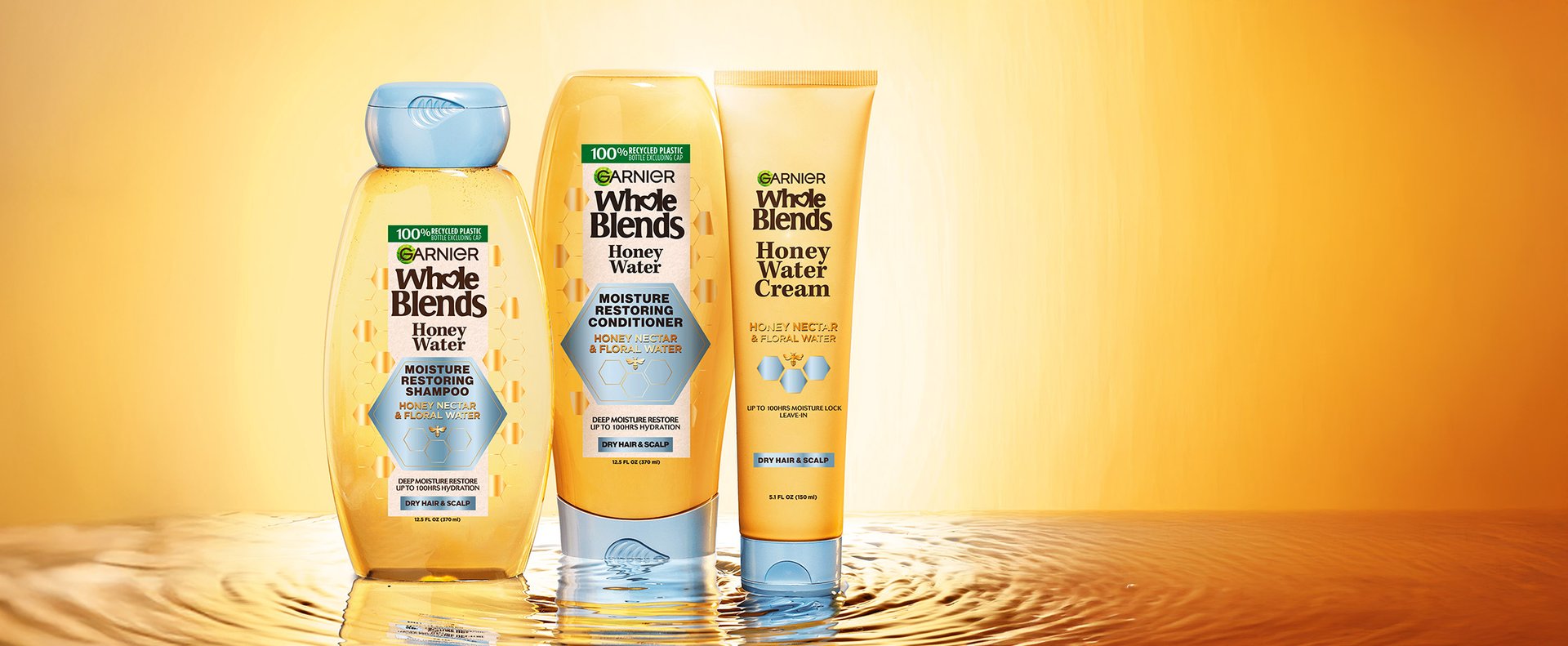 Cuidado capilar reparador Honey Water Restoring para el cabello seco -  Garnier, image size:1920x791