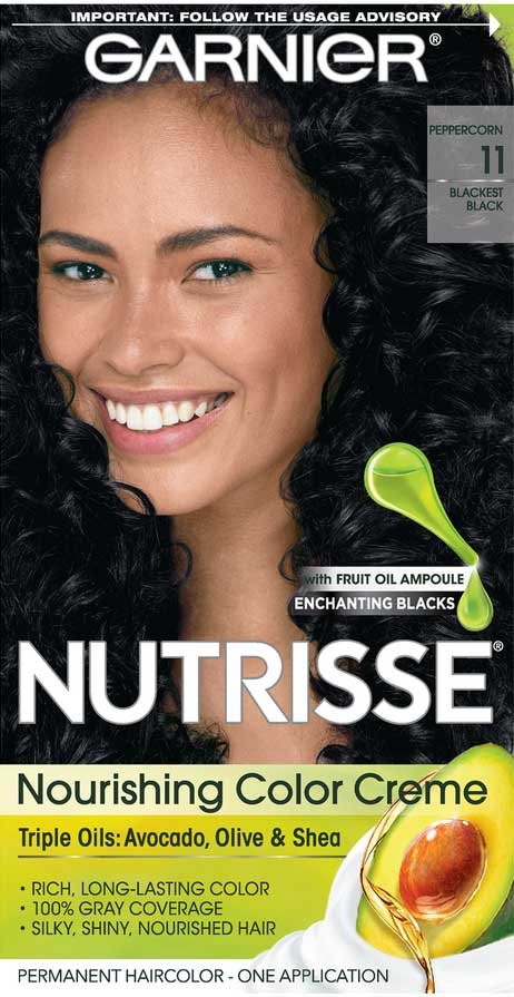 Garnier Nutrisse Nourishing Permanent Hair Color Creme - 11 Blackest Black  : Target