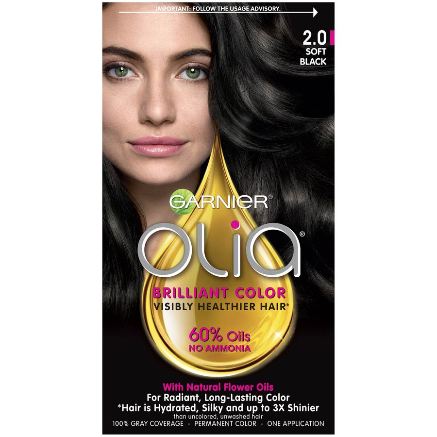 Olia Ammonia Free Permanent Hair Color Soft Black Garnier