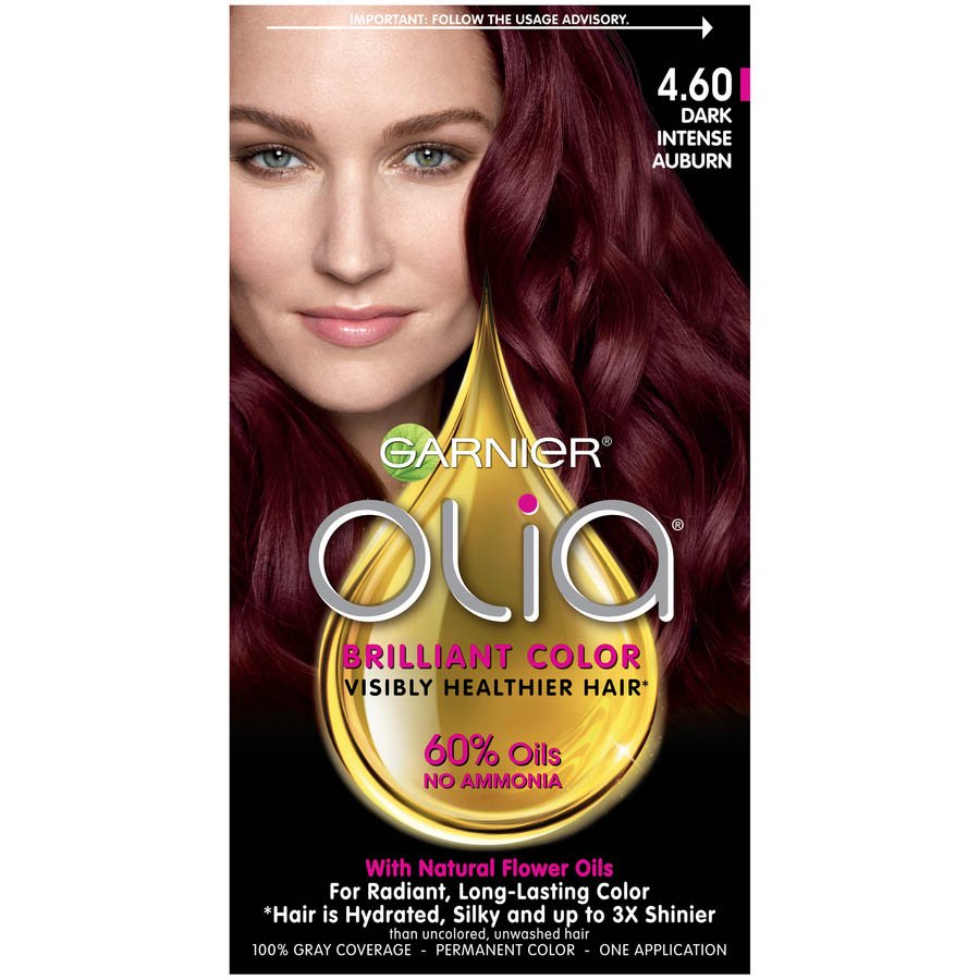 Olia Ammonia Free Permanent Dark Intense Auburn Hair Color Garnier