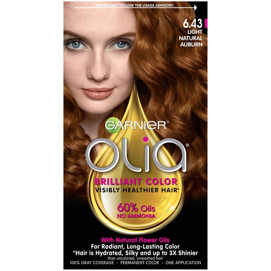 Olia Ammonia Free Light Natural Auburn Hair Color Garnier