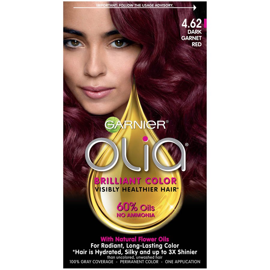 Olia - Ammonia-free Permanent Hair Color - Deep Garnet Red - Garnier.