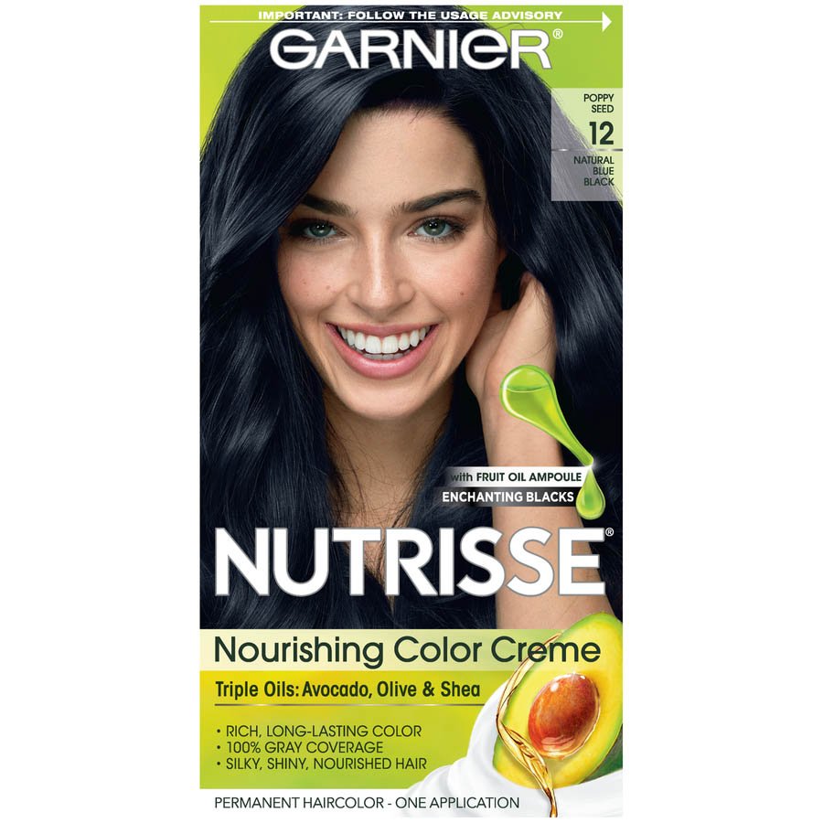 Nourishing Color Creme 12 Natural Blue Black Hair Color Garnier
