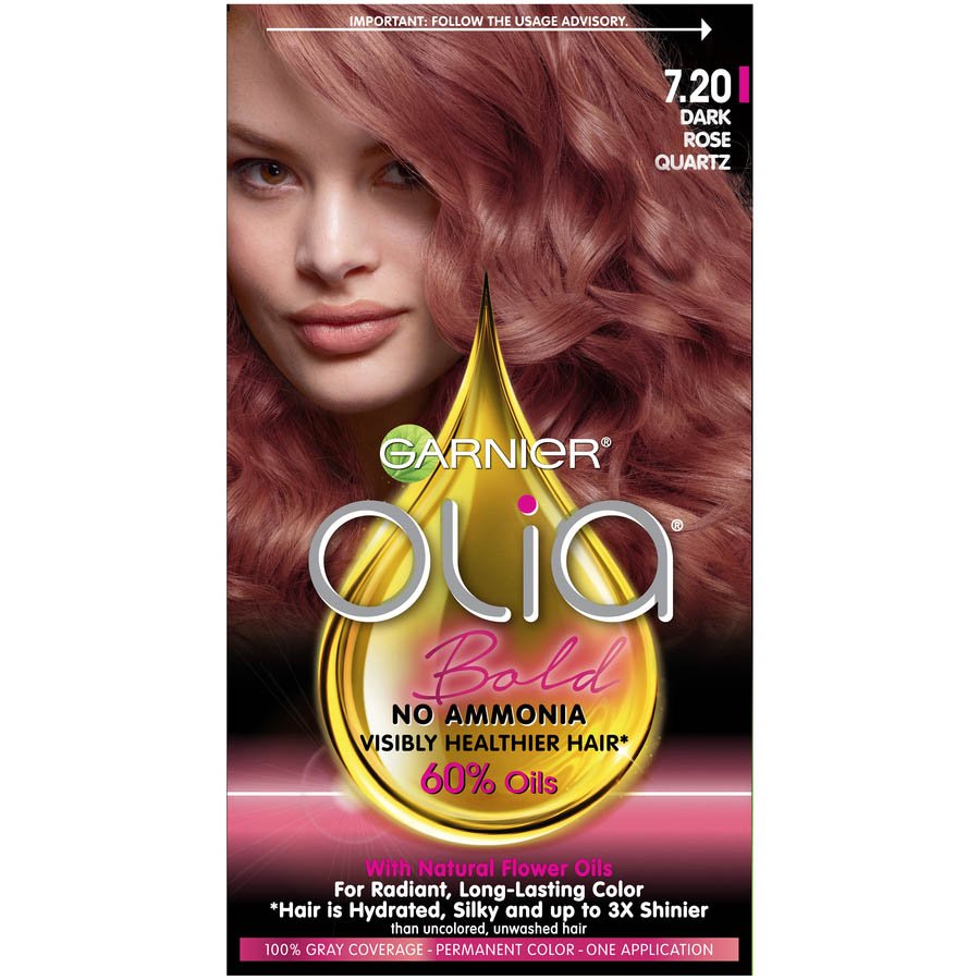 Olia Dark Rose Quartz Hair Color Ammonia Free Hair Dye Garnier
