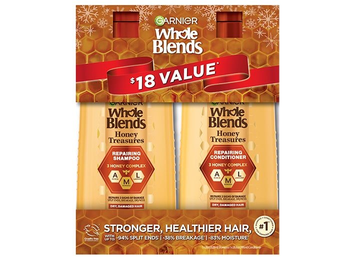 Garnier Whole Blends Honey Treasures Hair Care Holiday Gift Set