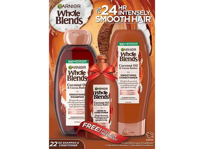 Garnier Whole Blends Smoothing Hair Care Holiday Gift Set