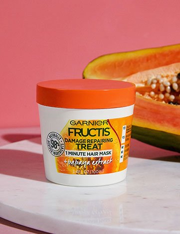 Garnier Fructis Damage Repairing Treat 1 Minute Hair Mask + Papaya Extract with ingredient