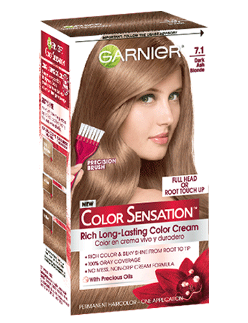 garniercolorsensationhair colorproductshot712darkashblondeshade