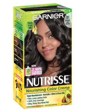 Garnier Nutrisse Nourishing Color Creme 31 - Darkest Ash Brown Permanent Hair Color