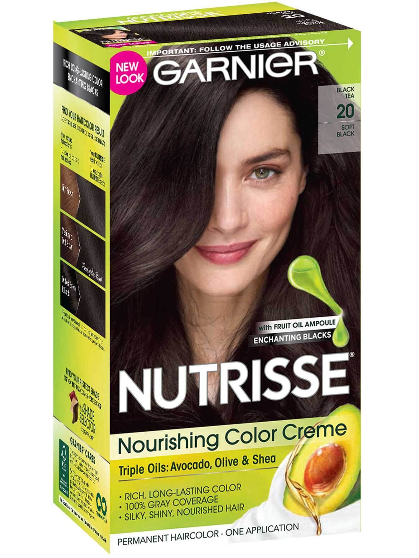 Nutrisse Nourishing Color Creme Soft Black 20 Tea Garnier