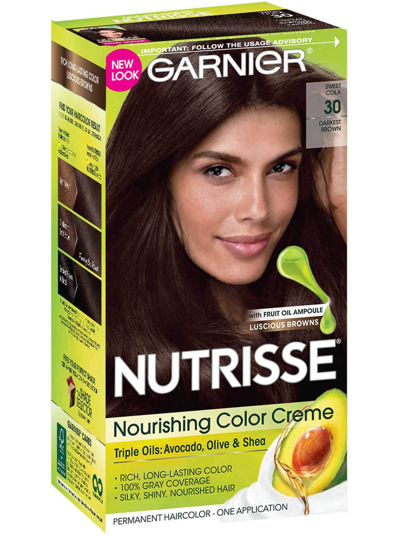 nutrisse nourishing color creme darkest brown 30 garnier black hair dye chart