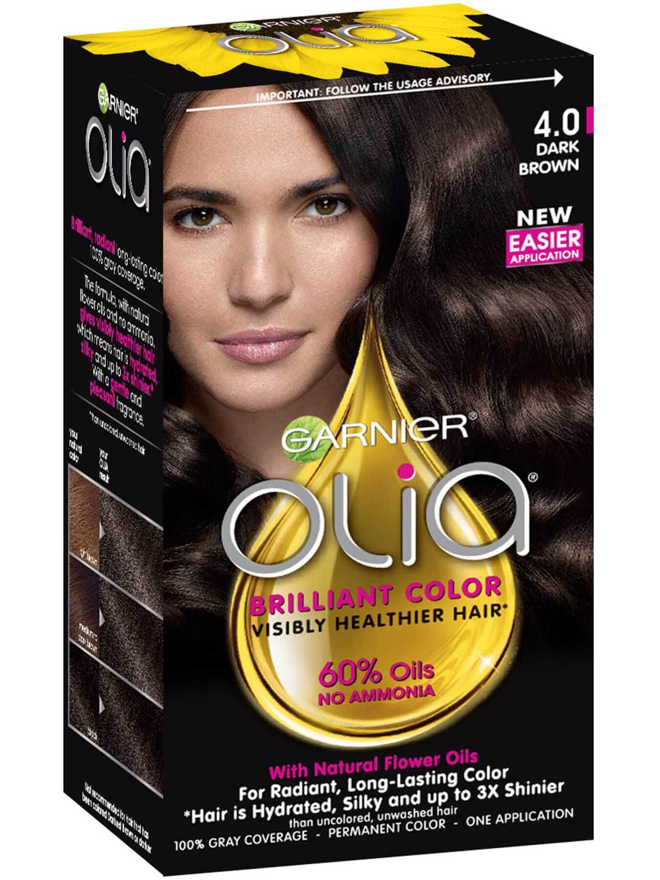 Olia Ammonia Free Permanent Hair Color Dark Brown Garnier
