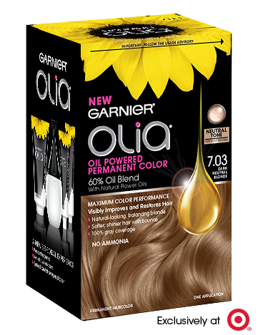 Olia Ammonia Free Permanent Dark Neutral Blonde Hair Color Garnier