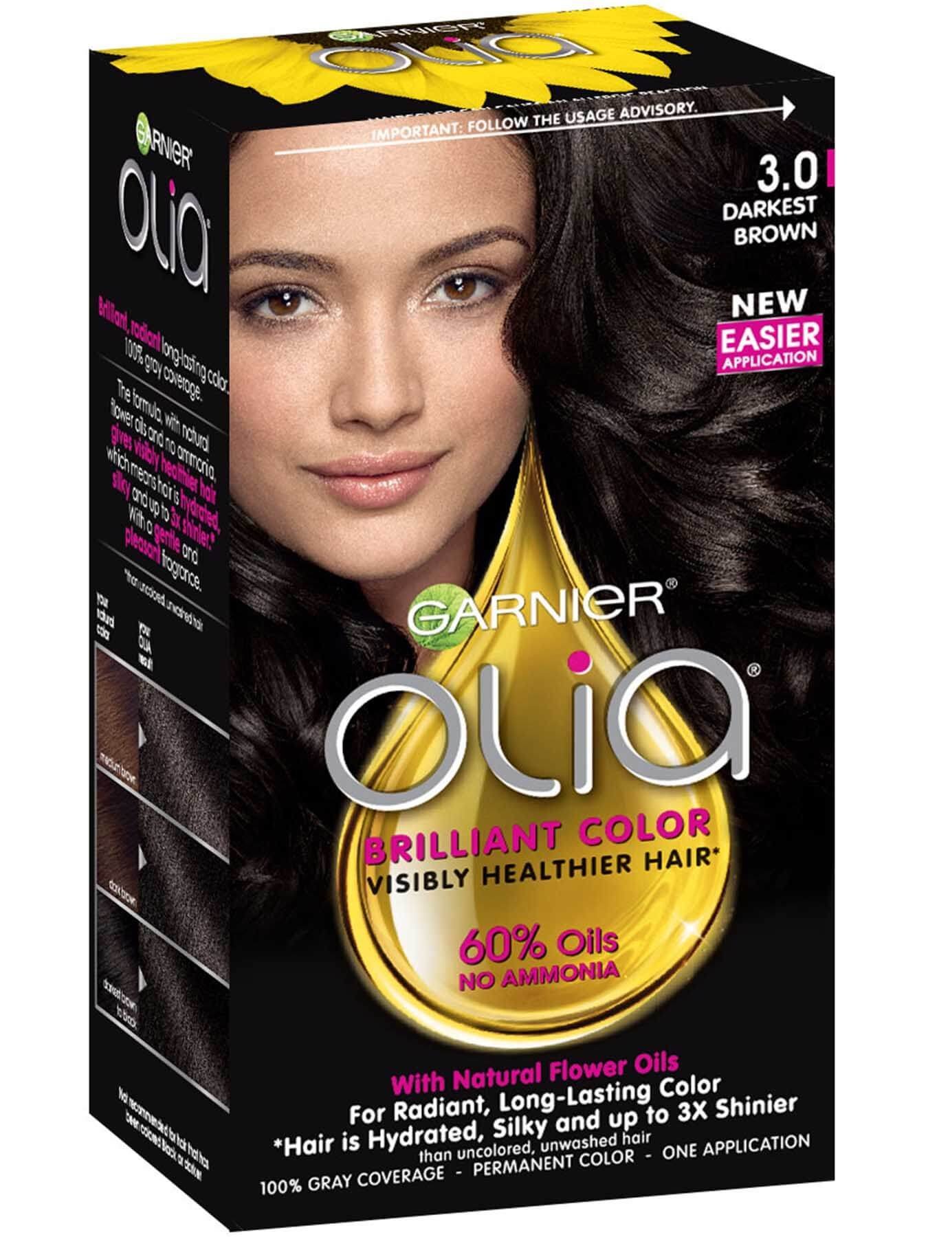 Olia AmmoniaFree Permanent Hair Color Darkest Brown