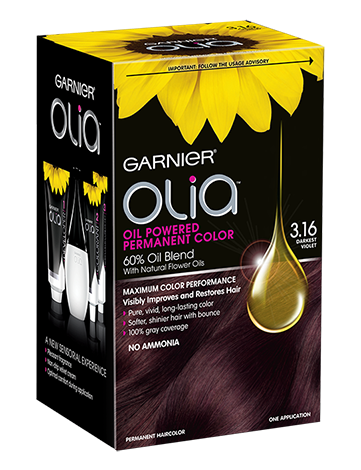 Olia Ammonia Free Permanent Hair Color Darkest Violet Garnier