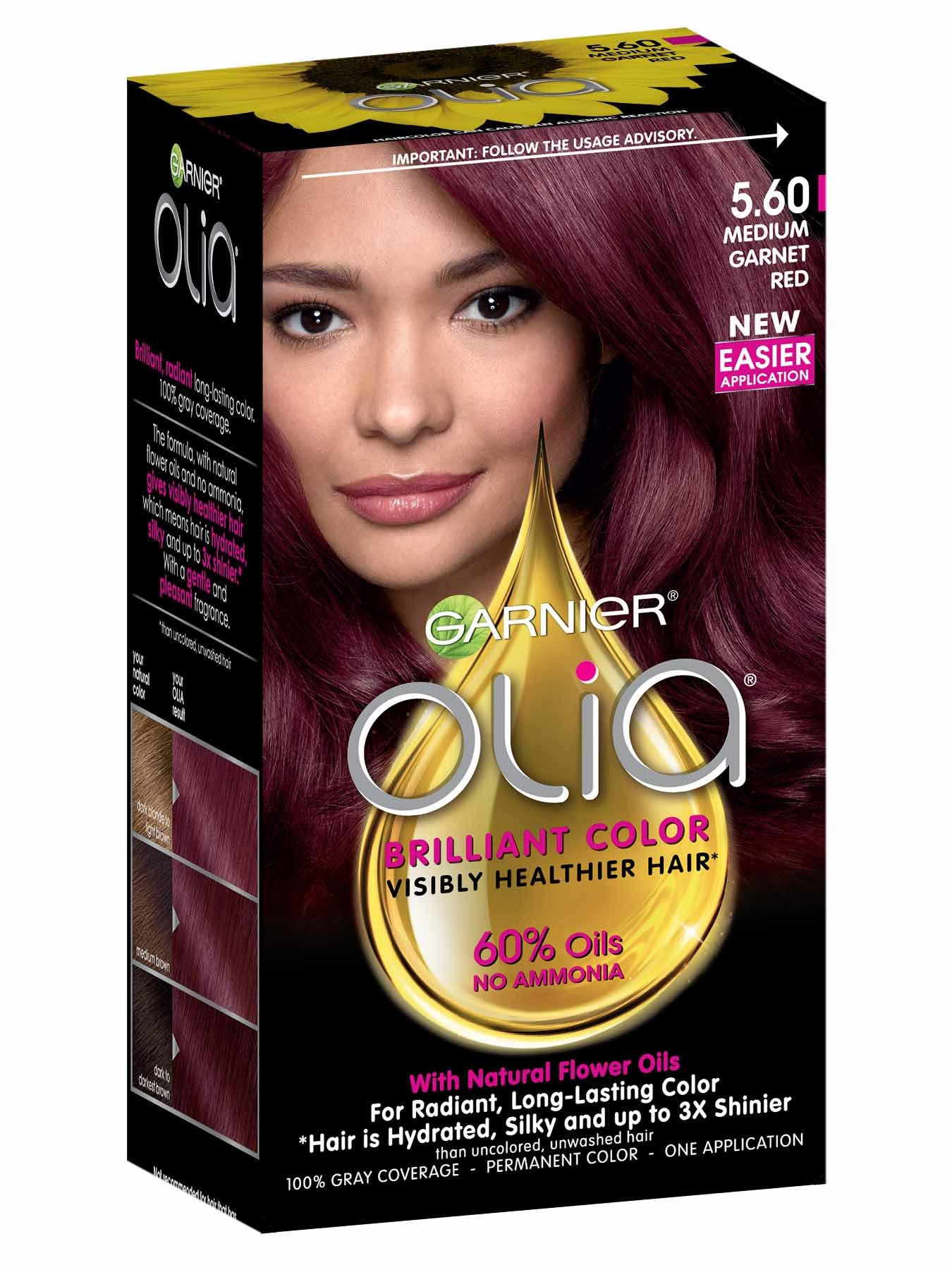 Olia Ammonia Free Permanent Hair Color Medium Garnet 