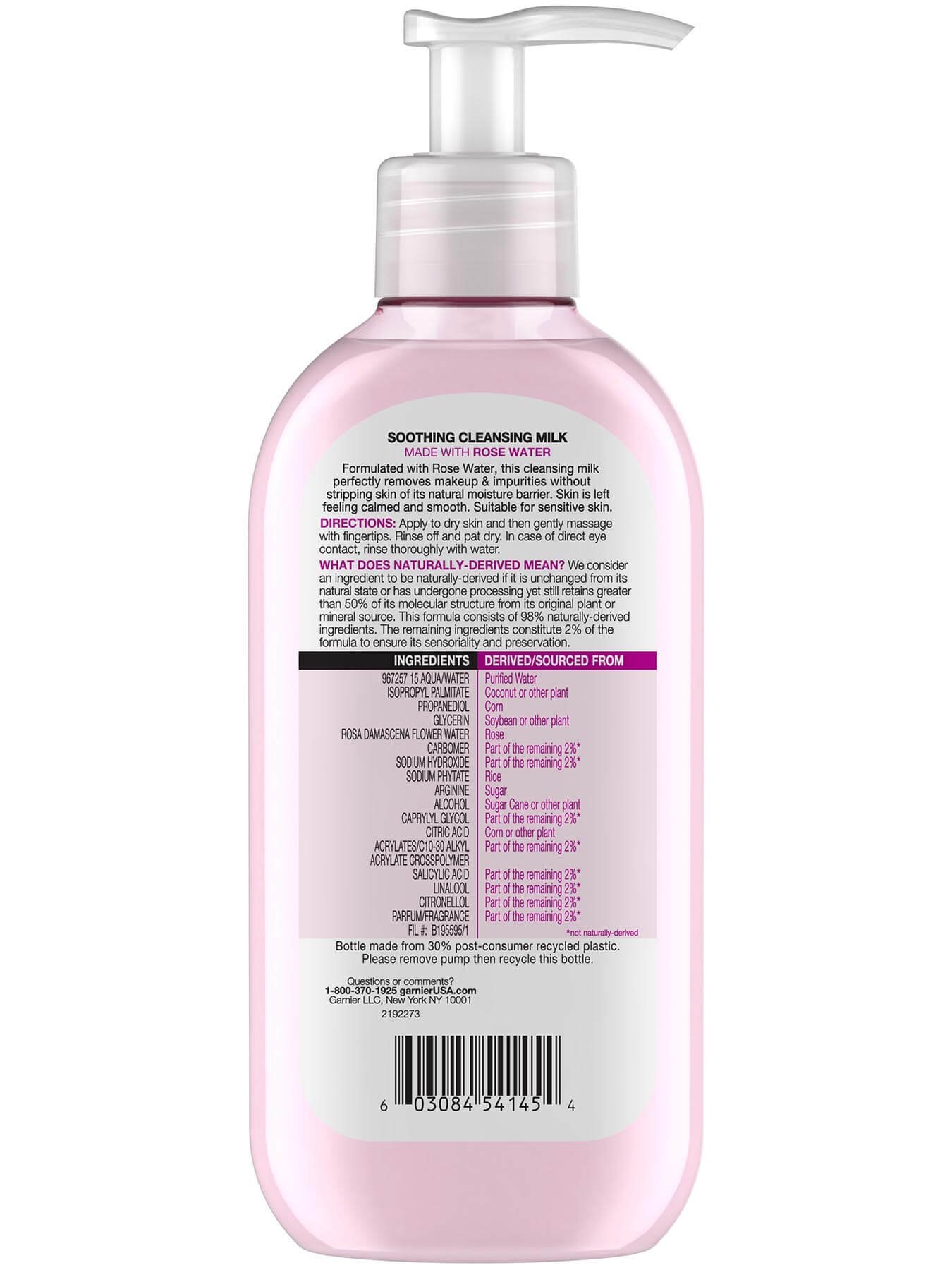 Back view of Soothing Milk Face Wash with Rose Water.