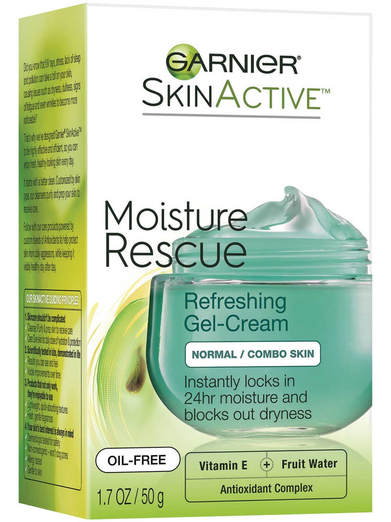 Right Side view of Moisture Rescue Refreshing Gel Cream, Normal and Combo Skin.