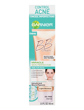 Garnier SkinActive BB Cream package miracle skin perfector bb cream anti acne light medium