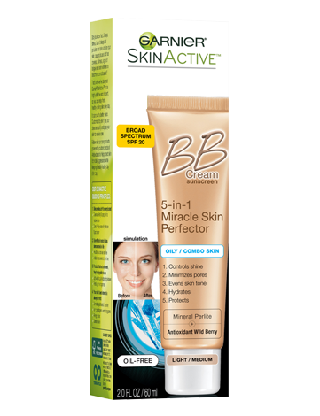 Garnier SkinActive Miracle Skin Perfector BB Cream Oil-Free - Light/Medium - Skin Care Product for Oily Skin