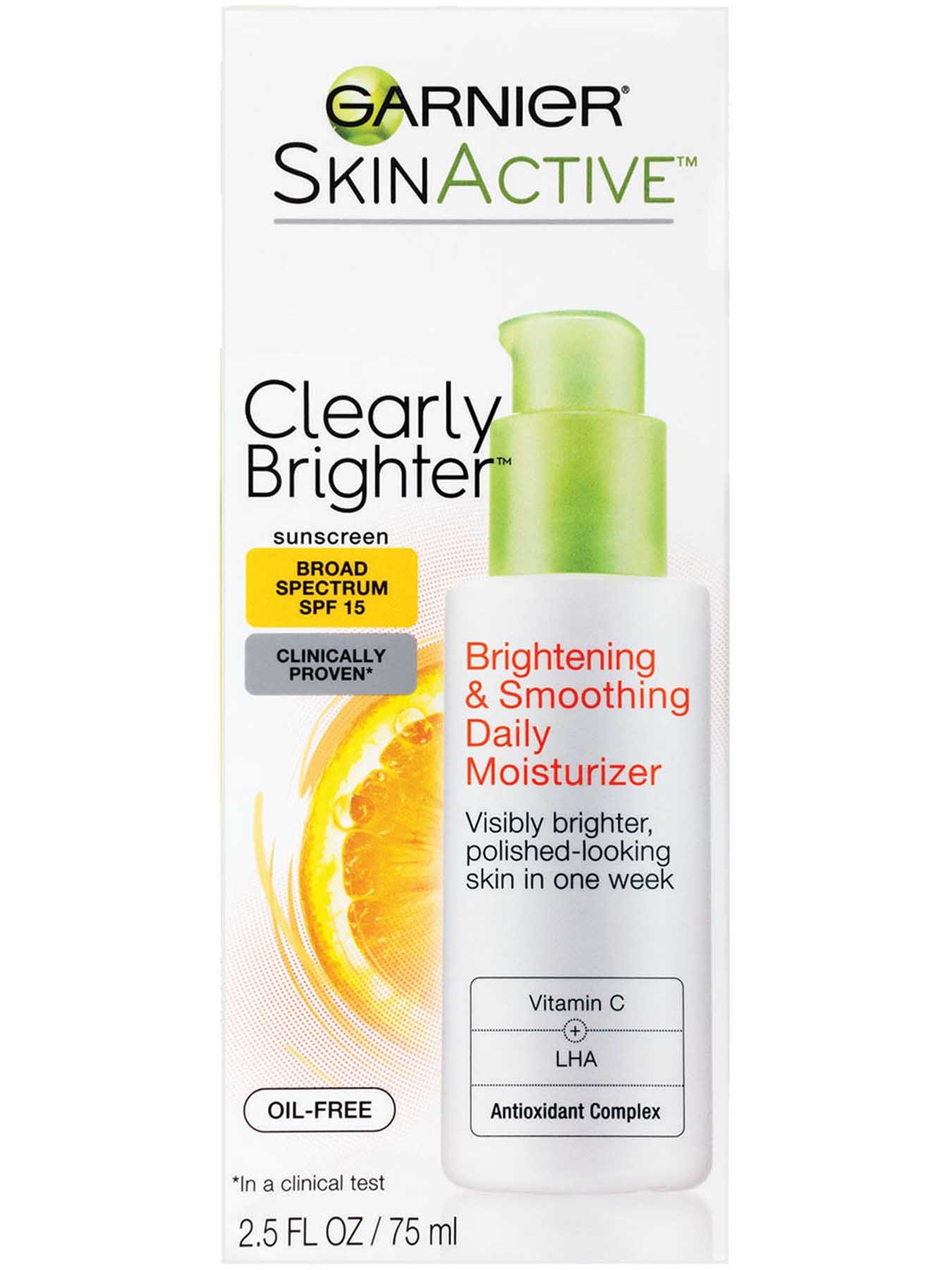 Front view of Clearly Brighter Broad Spectrum SPF 15 Brightening & Smoothing Daily Moisturizer.