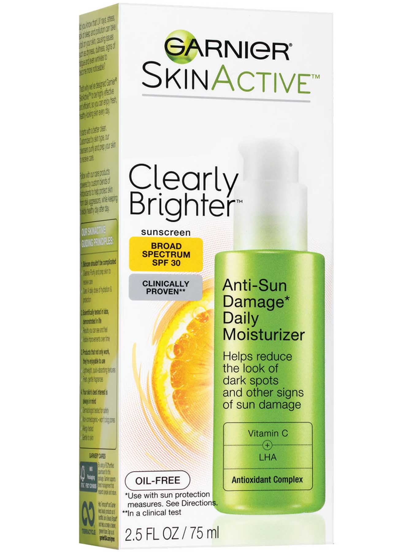 Right Side view of Clearly Brighter Broad Spectrum SPF 30 Anti-Sun Damage Daily Moisturizer.