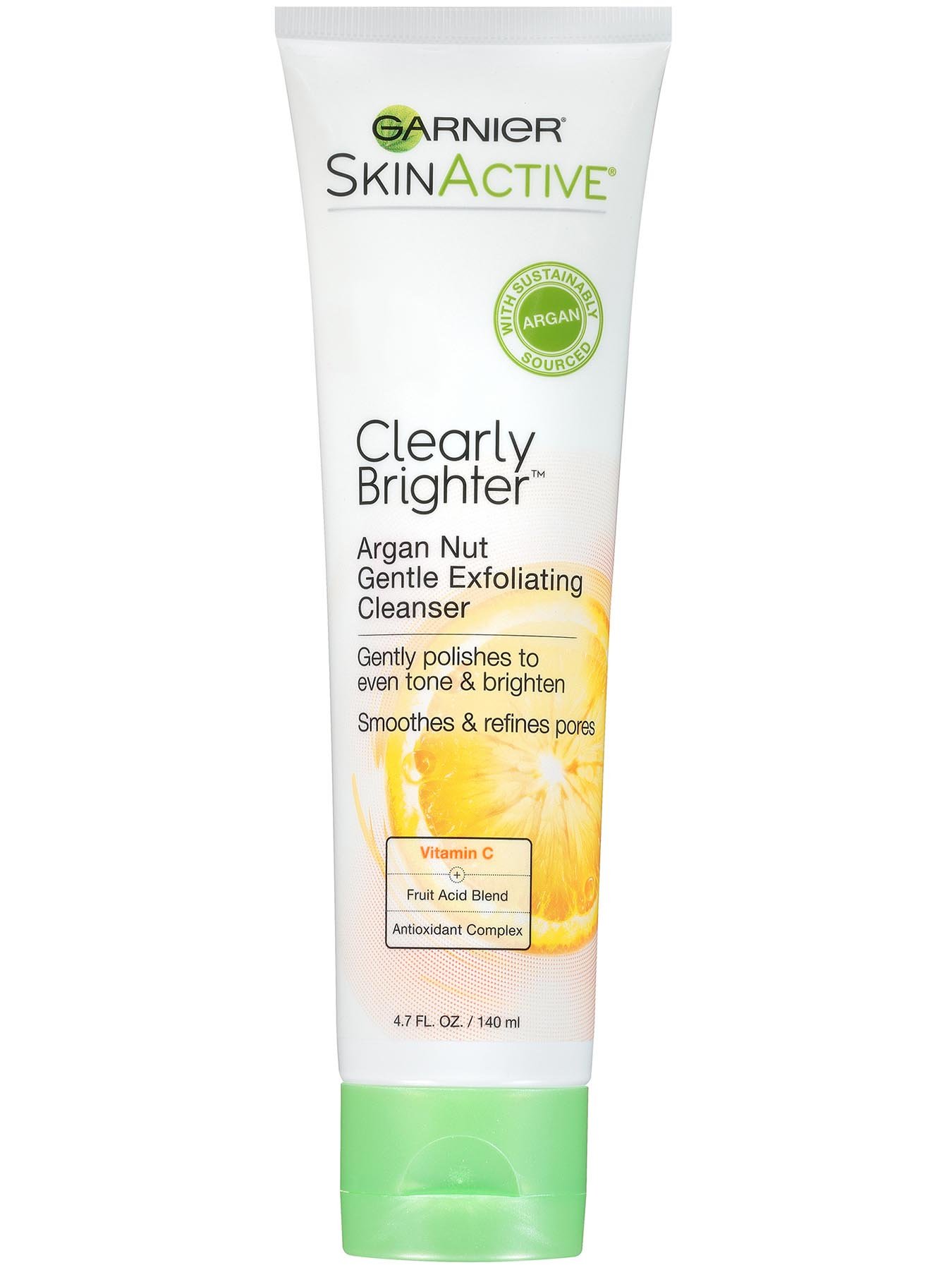 Front view of Clearly Brighter Argan Nut Gentle Exfoliating Cleanser.
