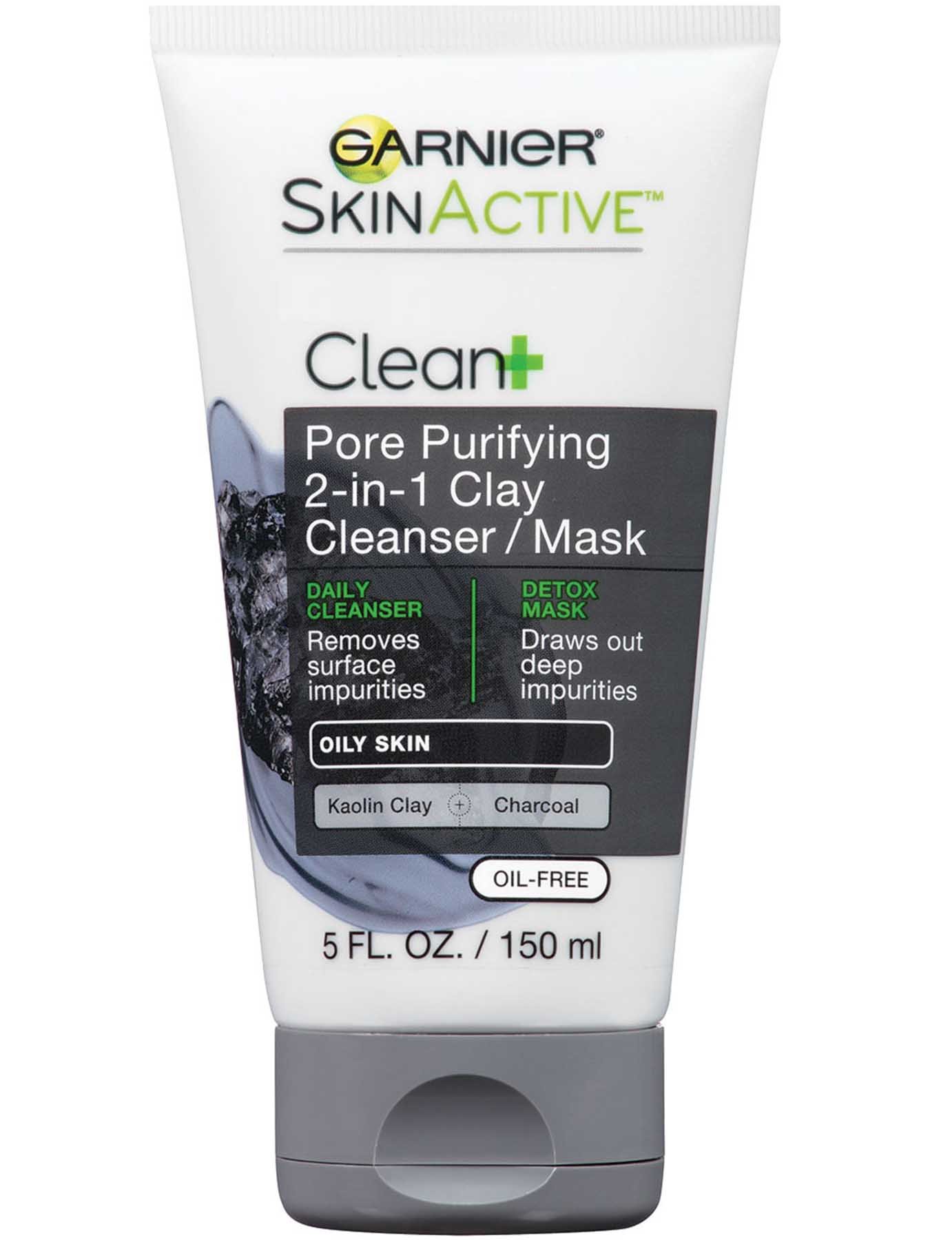 Front view of Clean+ Pore Purifying 2-in-1 Clay Cleanser/Mask, Oily Skin, Oil-Free.