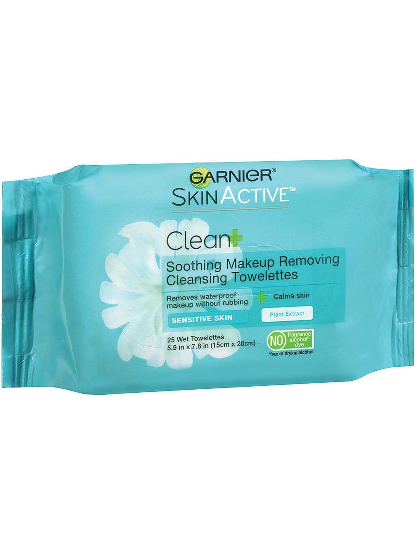 Front view of Clean+ Soothing Makeup Removing Cleansing Towelette for Sensitive Skin.