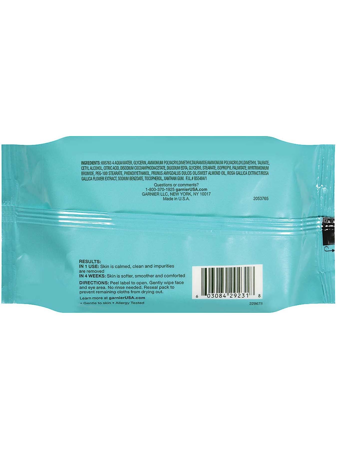 Back view of Clean+ Soothing Makeup Removing Cleansing Towelette for Sensitive Skin.